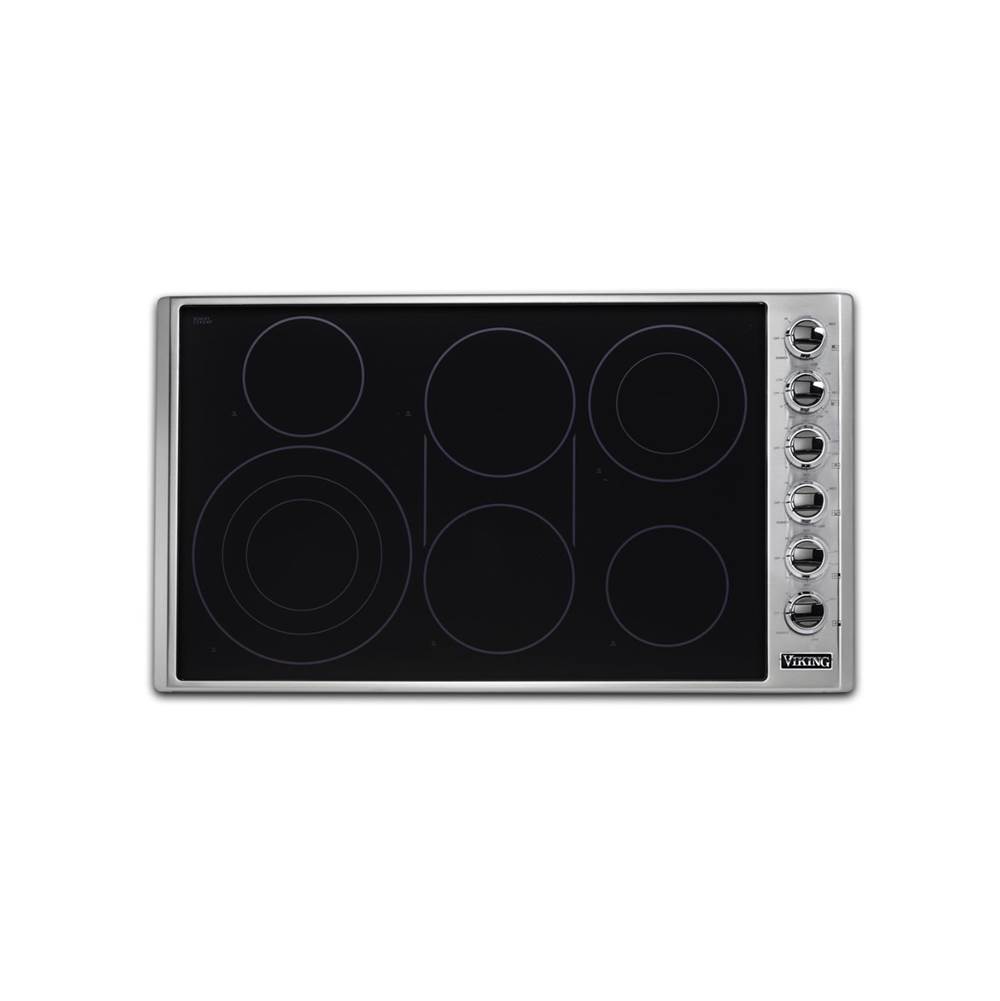 Viking 36''W. Electric Radiant Cooktop-6 Burners-Stainless Black