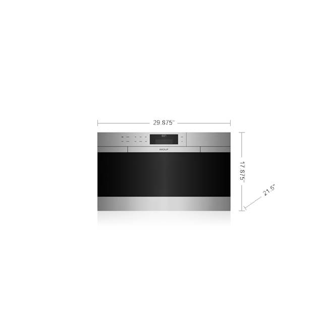 Wolf 30 M Series Contemporary Stainless Steel Convection Steam Oven with Retractable Handle