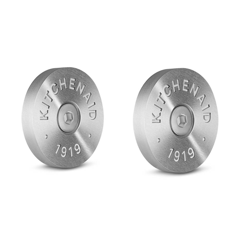 Whirlpool Range Handle Medallions: (Qty 2) Medallions With 1/8-In Hex Wrench, (Qty 2) Medallion Screws For Kad - Silver