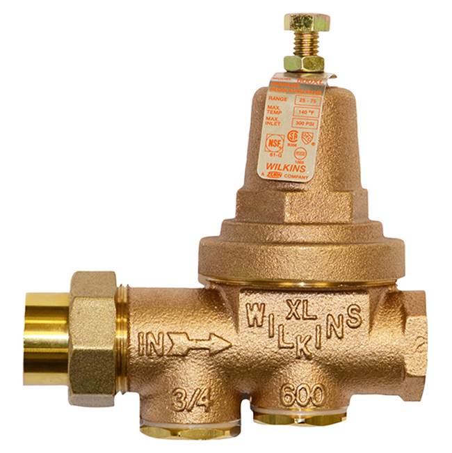 Zurn Industries 3/4'' 600XL Pressure Reducing Valve with a spring range from 75 psi to 125 psi, factory set at 85 psi