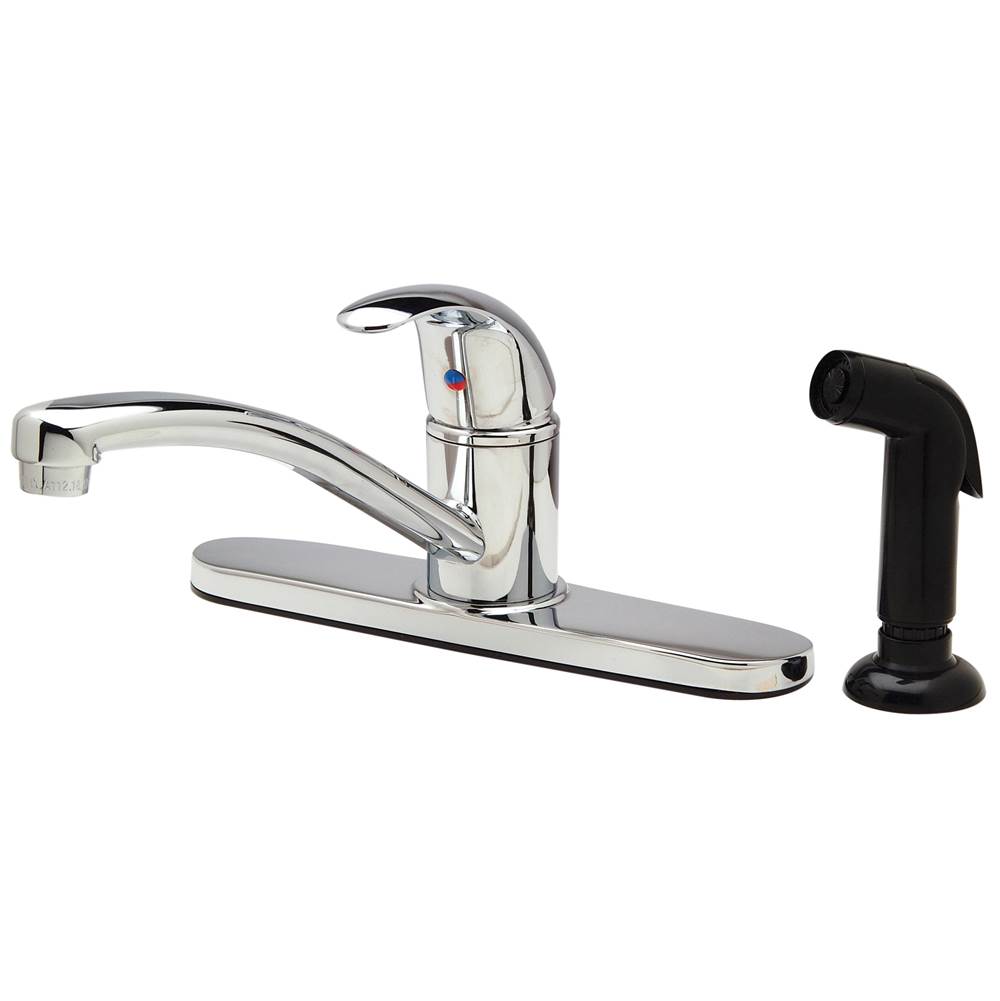 Zurn Industries AquaSpec® 8'' Single Control Kitchen Faucet, 9 3/8'' Swing Spout, Lever Handle, 2.2 gpm Aerator, Hose, Spray, Lead-Free