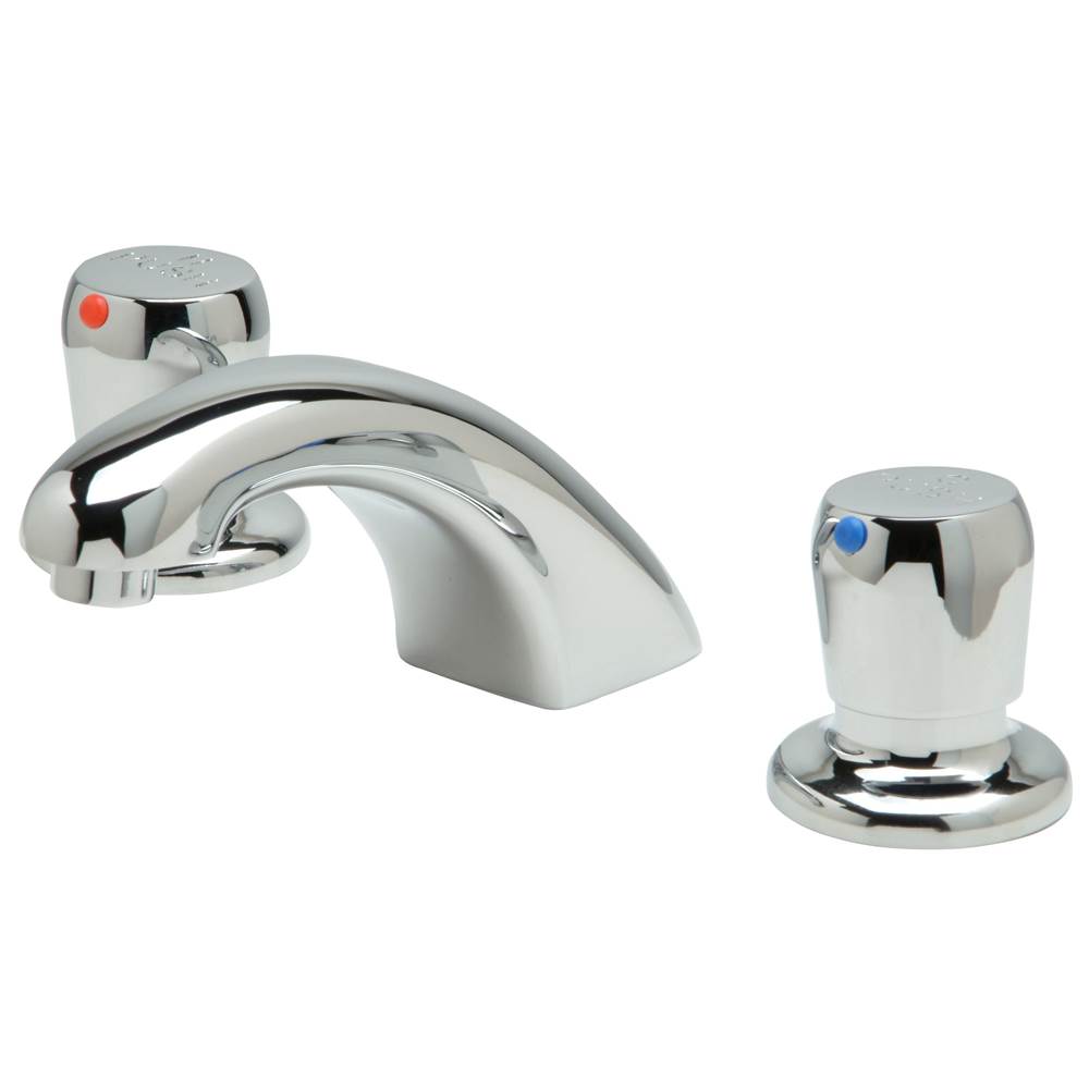 Zurn Industries AquaSpec® Metering Faucet, 8'' Widespread Deck Mount with 1.0 gpm Aerator, 5'' Spout, Push-Button Handles -Chrome