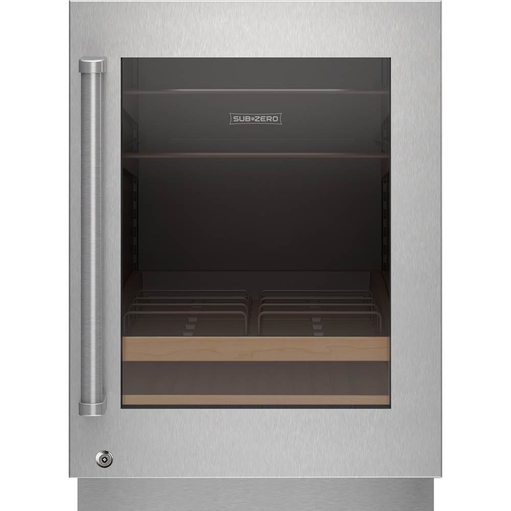 Subzero Designer Series Undercounter Stainless Steel Glass Door Panel With Lock And Pro Handle - Right Hinge