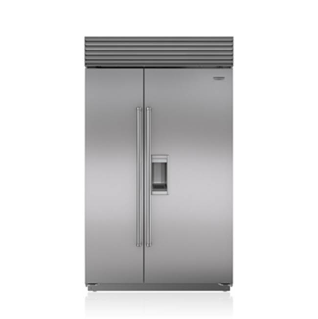 Subzero 48' BUILT-IN, SIDE-BY-SIDE, EXTERNAL ICE & WATER DISPENSER, SS, PRO HANDLE